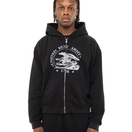 "1738" Zip-Up Hoodie (Black)