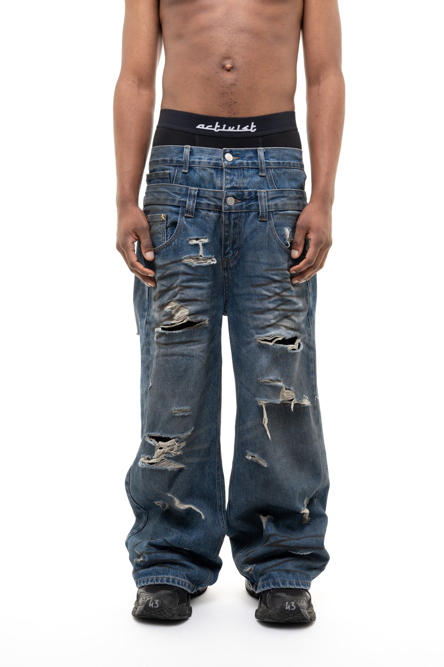 Double Waist Denim - Blue