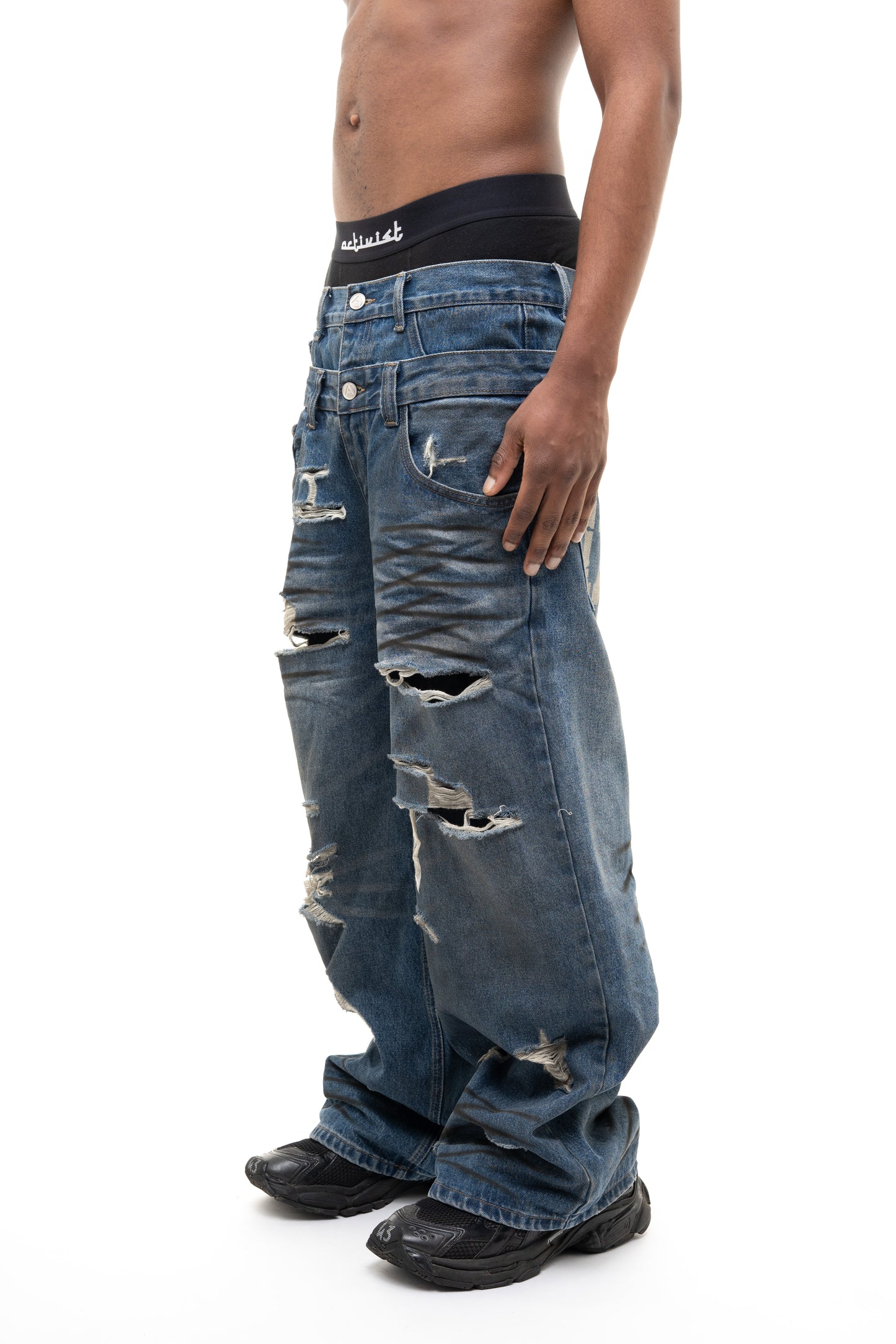 Double Waist Denim - Blue