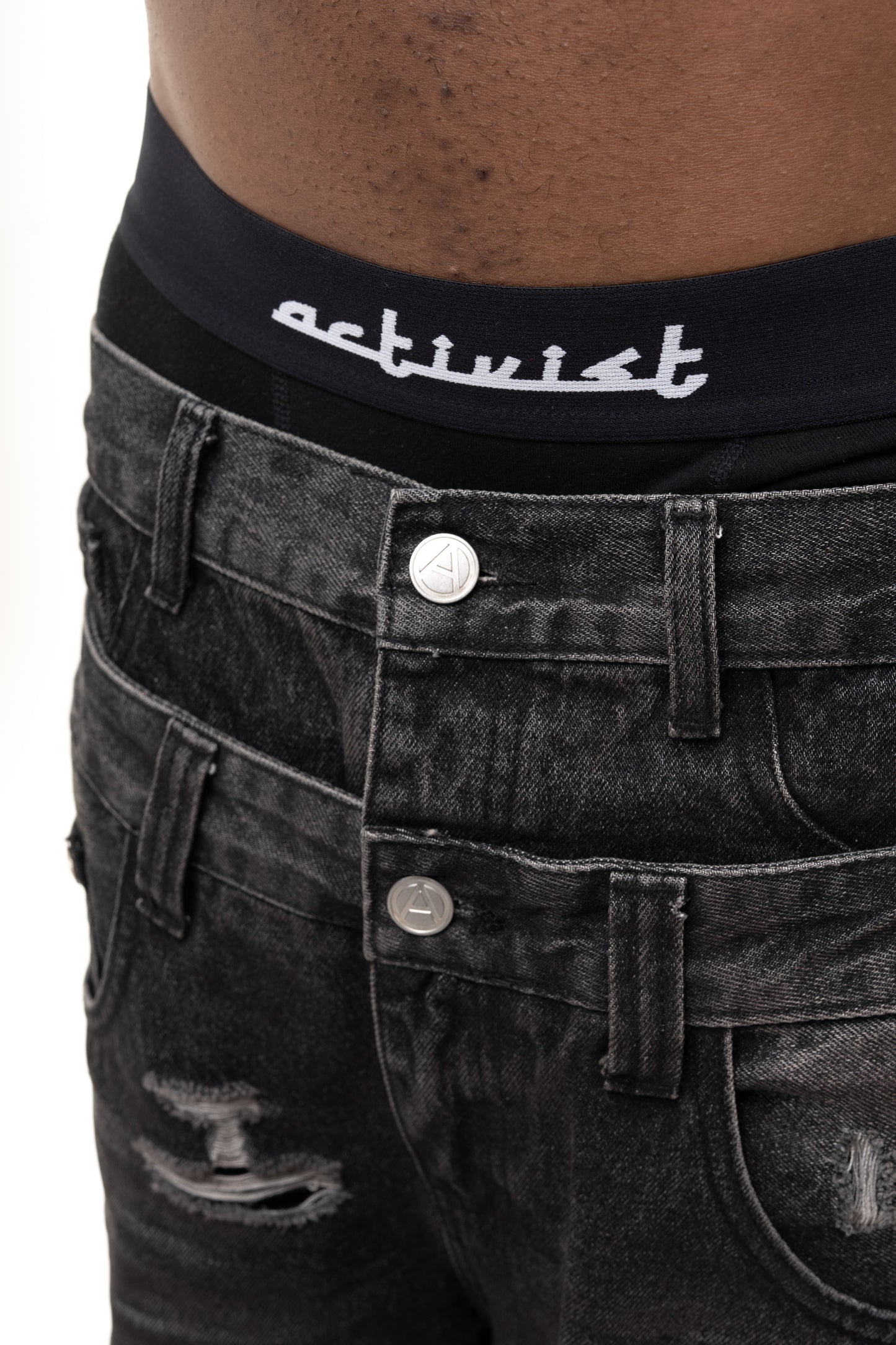 Double Waist Denim - Black